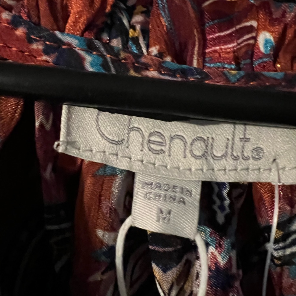 Rust and Navy Boho top Sz. Med - Picture 3 of 5